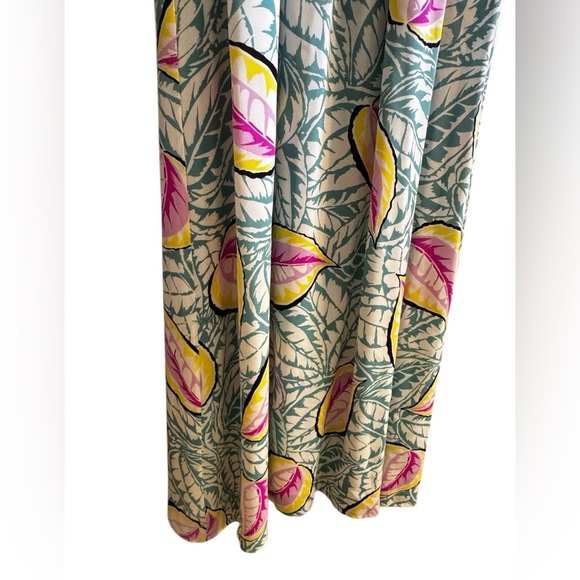 NWT Theory Sahara Caribbean Maxi Silk Dress Teal Multi $365 Size 6 - Picture 4 of 9